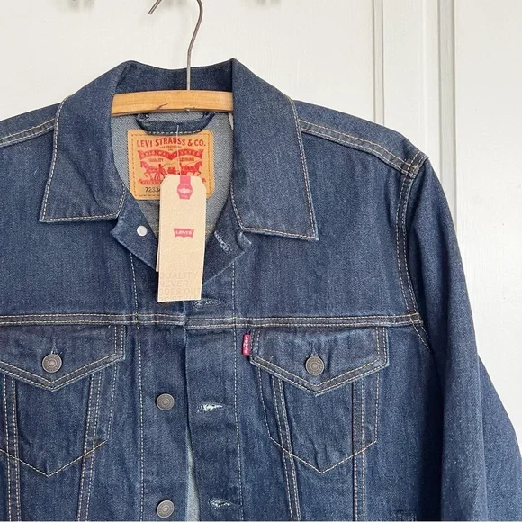 Levi’s • Trucker Jacket denim blue jean Rinse Dark Wash indigo classic - Picture 3 of 12